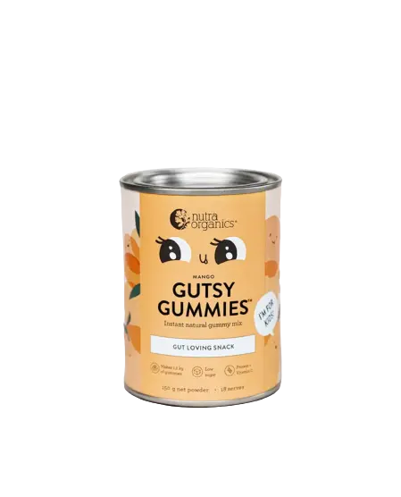 nutra organics, gutsy gummies, mango, additive free jelly,