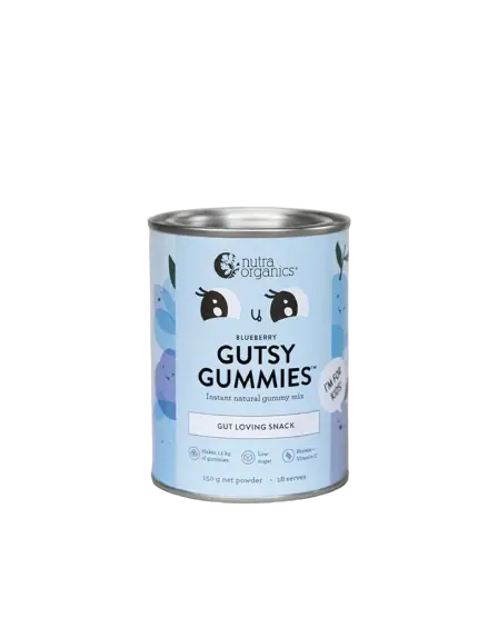nutra organics, gutsy gummies, blueberry, additive free jelly,