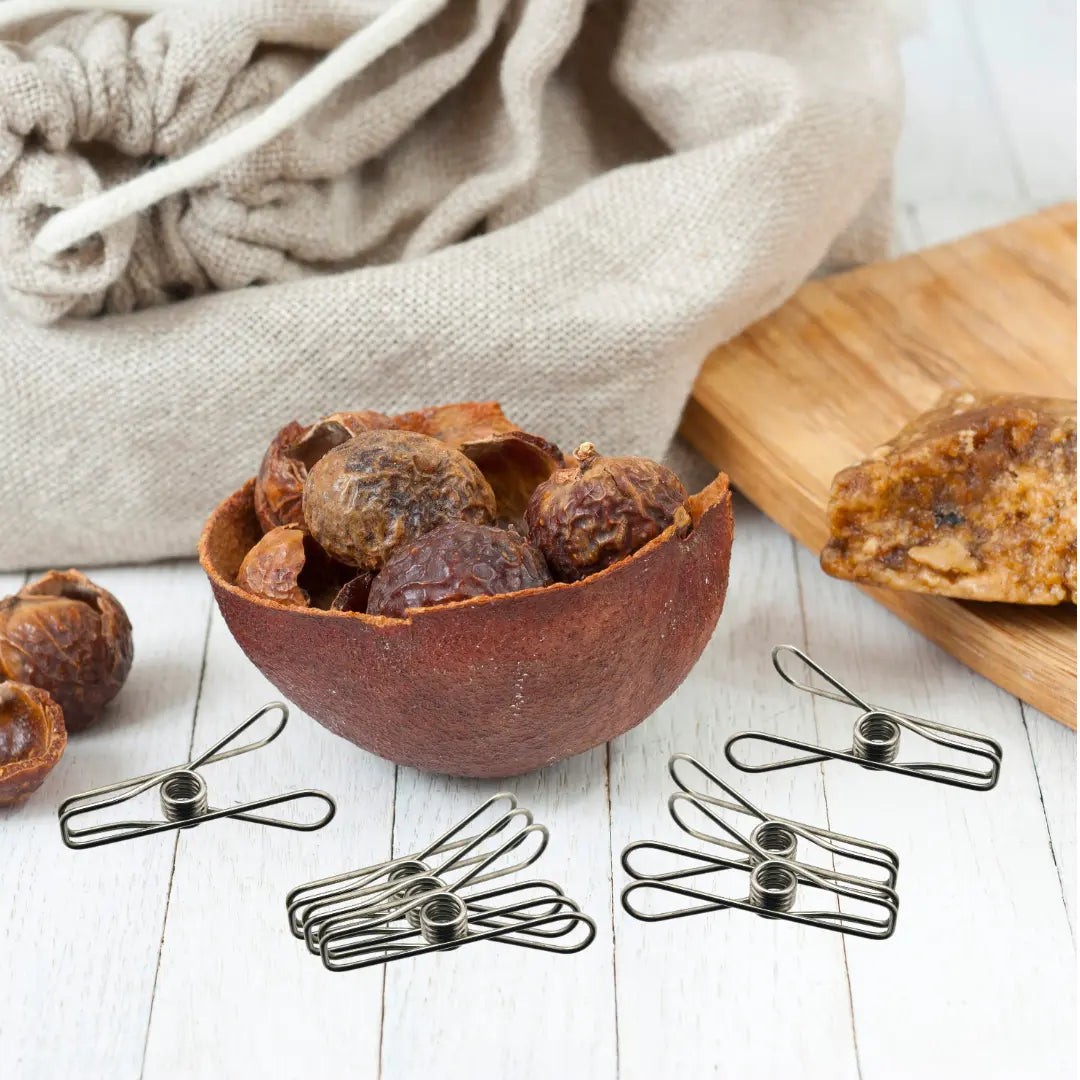 stainless steel pegs, eco friendly pegs, metal pegs, soapnuts, that red house, soapberries