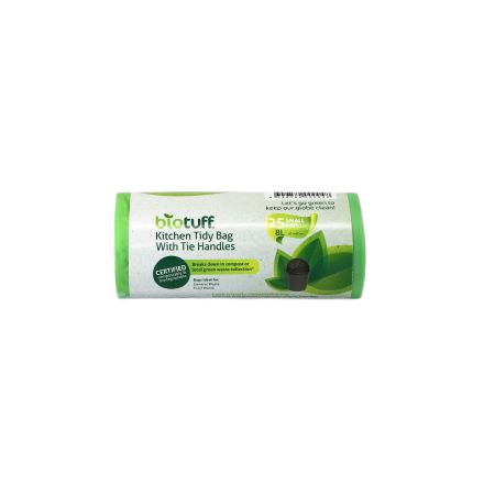 biotuff, compostable bin liners, bin liners, kitchen tidy bag, roll, biodegradable bag, compostable bag
