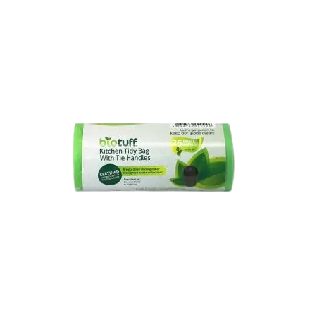 biotuff, compostable bin liners, bin liners, kitchen tidy bag, roll, biodegradable bag, compostable bag