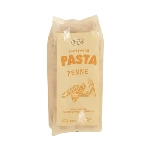 berkelo, sourdough pasta, penne pasta, front