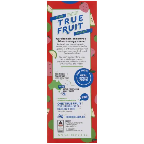 sun valley, true fruit strips, fruit bars, fruit straps, back