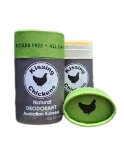 Natural Bicarb-Free Deodorant Stick- Australian Kunzea 60g KISSING CHICKENS