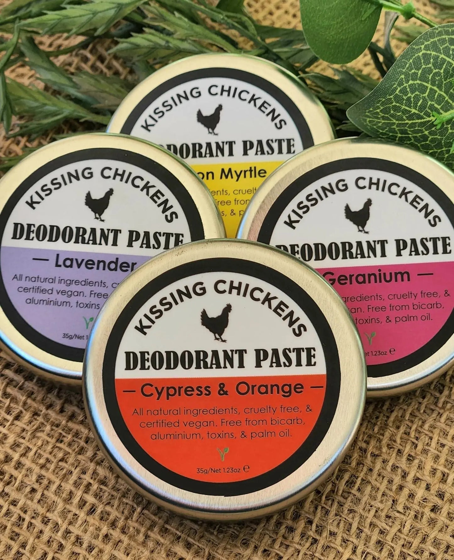 kissing chickens natural bicarb free deodorant paste range
