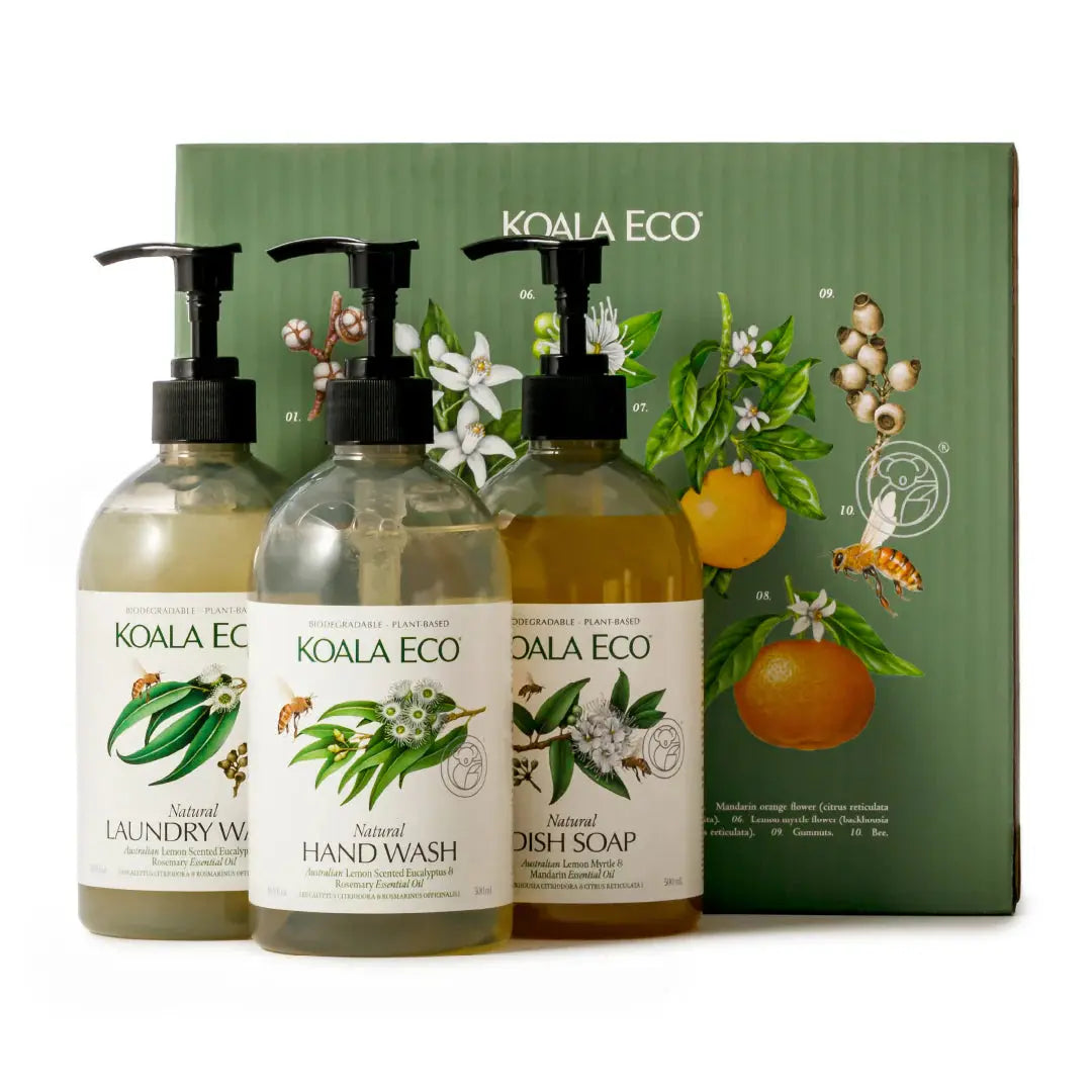 koala eco home giftpack, natural handwash, natural laundry wash, natural dish soap