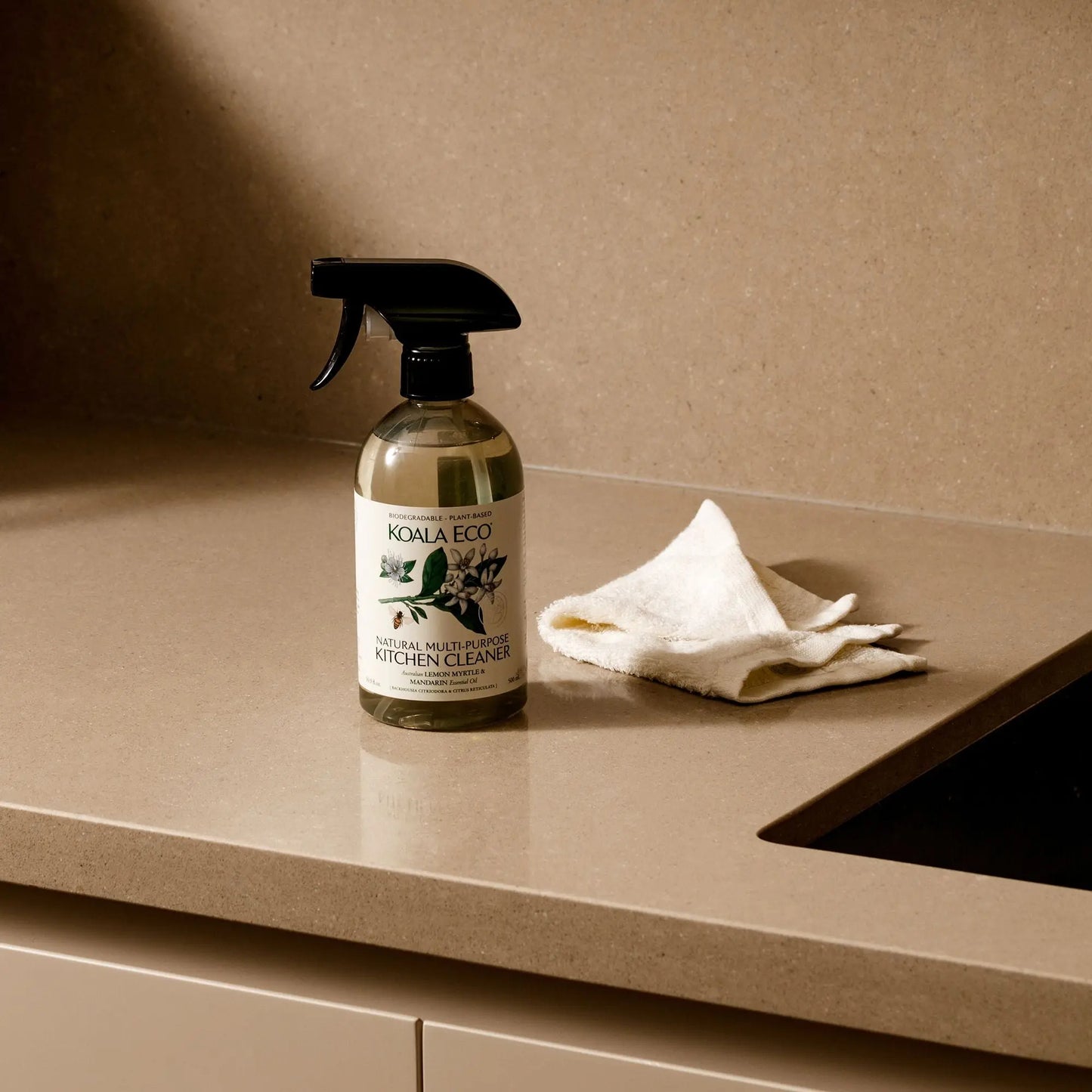 koala eco multipurpose kitchen cleaner on kitchen bench