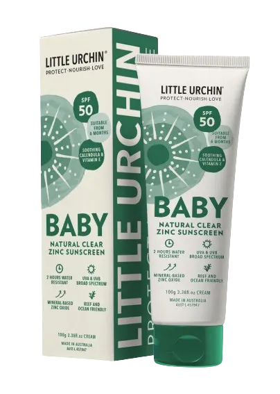 BABY Natural Clear Zinc Sunscreen SPF 50 LITTLE URCHIN