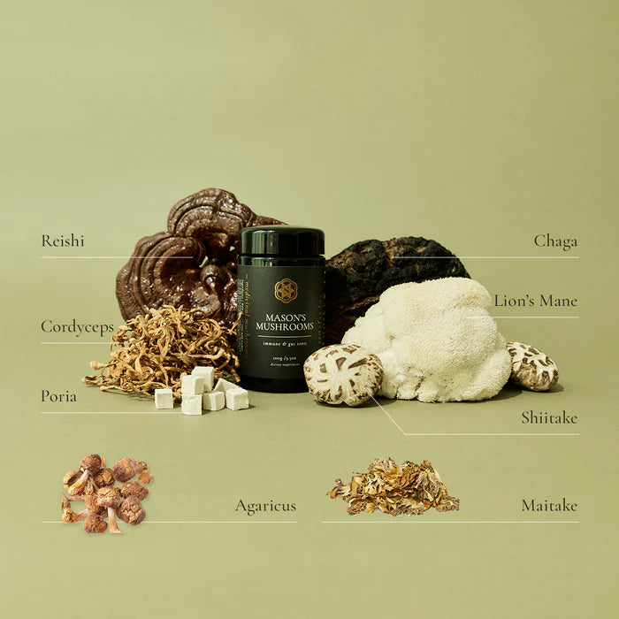 superfeast mason's mushrooms social media post with ingredients