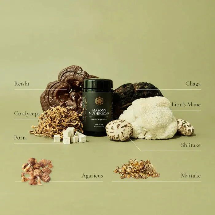 superfeast mason's mushrooms social media post with ingredients