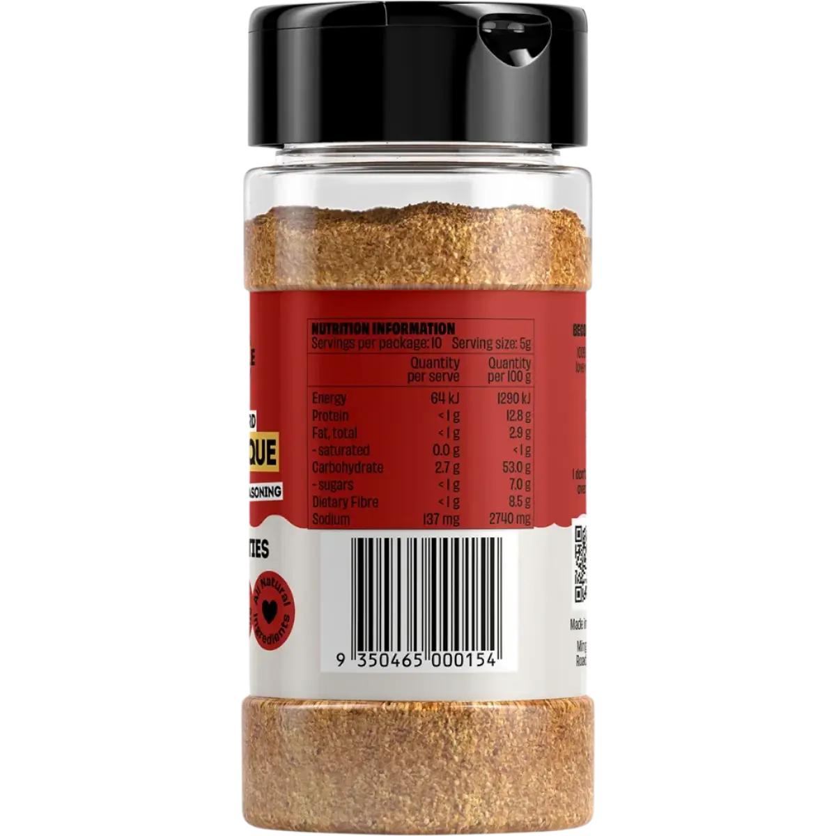 mingle barbeque all natural seasoning nutrition information