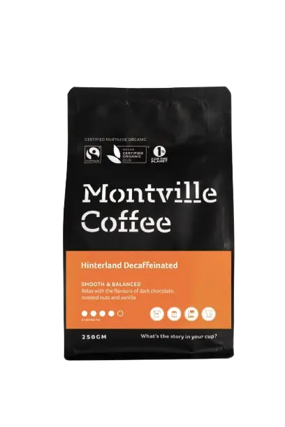 montville coffee hinterland decaf organic fair trade coffee beans