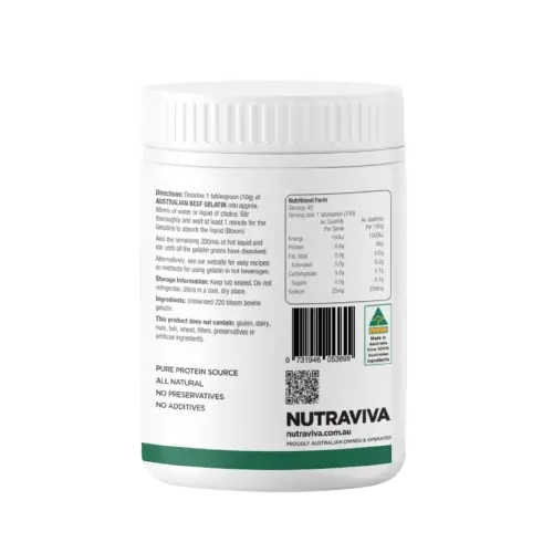 Australian Beef Gelatin 400g NUTRAVIVA