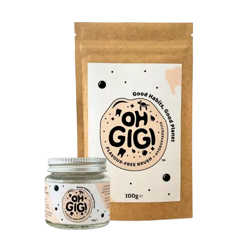 Organic Tooth Powder Flavour Free Brush + Hydroxyapatite