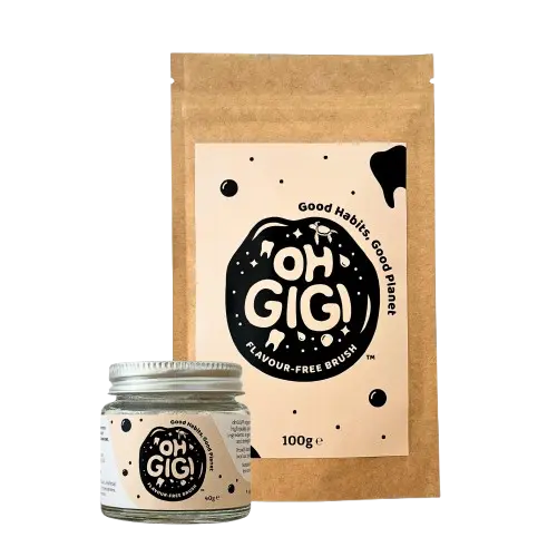 oh gigi flavour free brush toothpowder