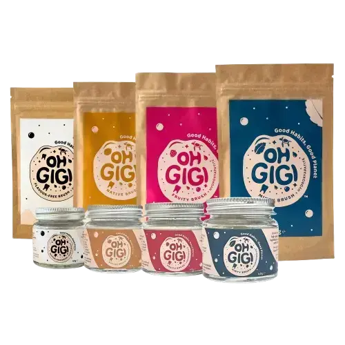 ohgigi jar and refill range, non toxic toothpowder