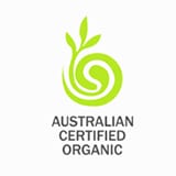 Australian Certified Organic logo with a green swirl design - bun coffee