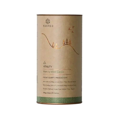 Sacred Taste Organic Drinking Cacao (Matcha Mint Cacao) Vitality 250g