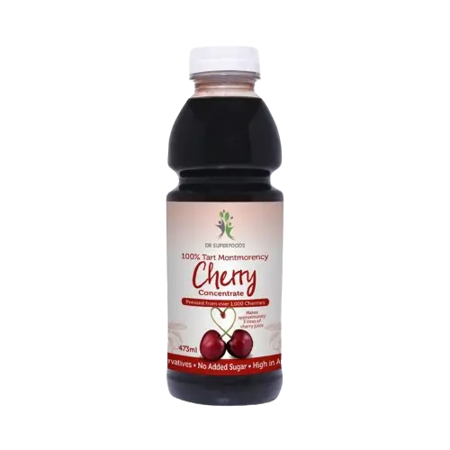 dr superfoods tart cherry juice bottle without background