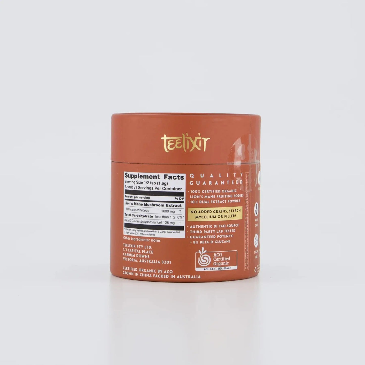 teelixir lion's mane supplement facts