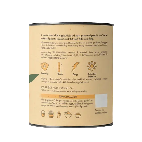 nutra organics veggie hero canister info