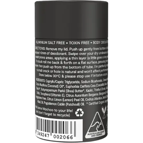 all natural woohoo deodorant stick and anti-chafe stick tux back