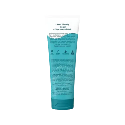 wotnot naturals SPF 50+ natural sunscreen back