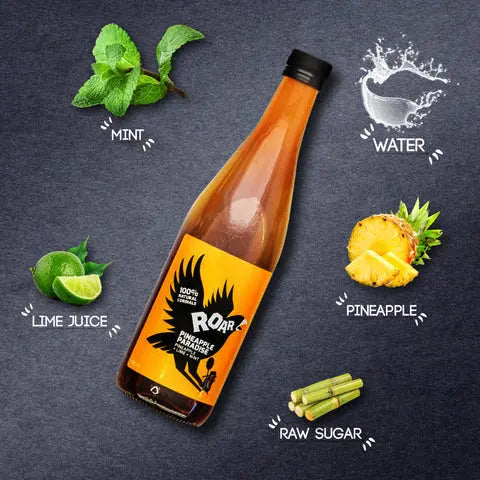 roar living, roar cordial, pineapple paradise, natural cordial, additive free,
