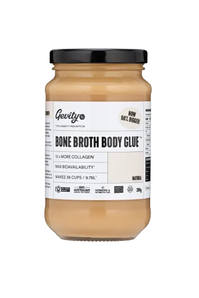 Gevity RX bone broth body glue natural jar