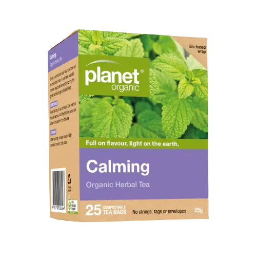 planet organic, organic herbal tea, organic tea, calming tea