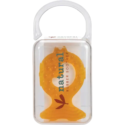natural rubber soother, fish soother teether in reusable container