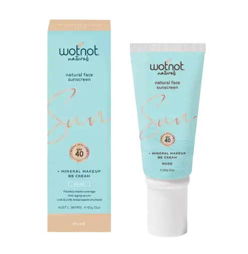 Natural Face Sunscreen + Serum BB Cream & Mineral Makeup - Nude WOTNOT NATURALS
