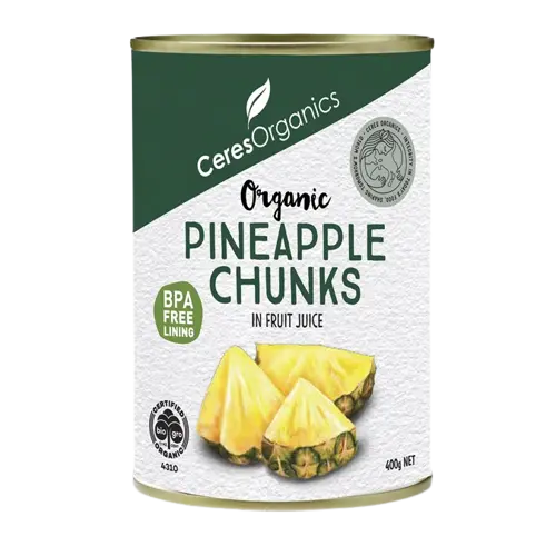 organic pineapple, pineapple chunks, ceres orgainic