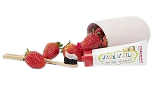 jack ni jill natural kids toothpaste strawberry flavour with strawberries