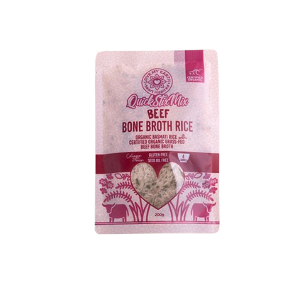 Package of QuickStix Mix Beef Bone Broth Rice by love my earth