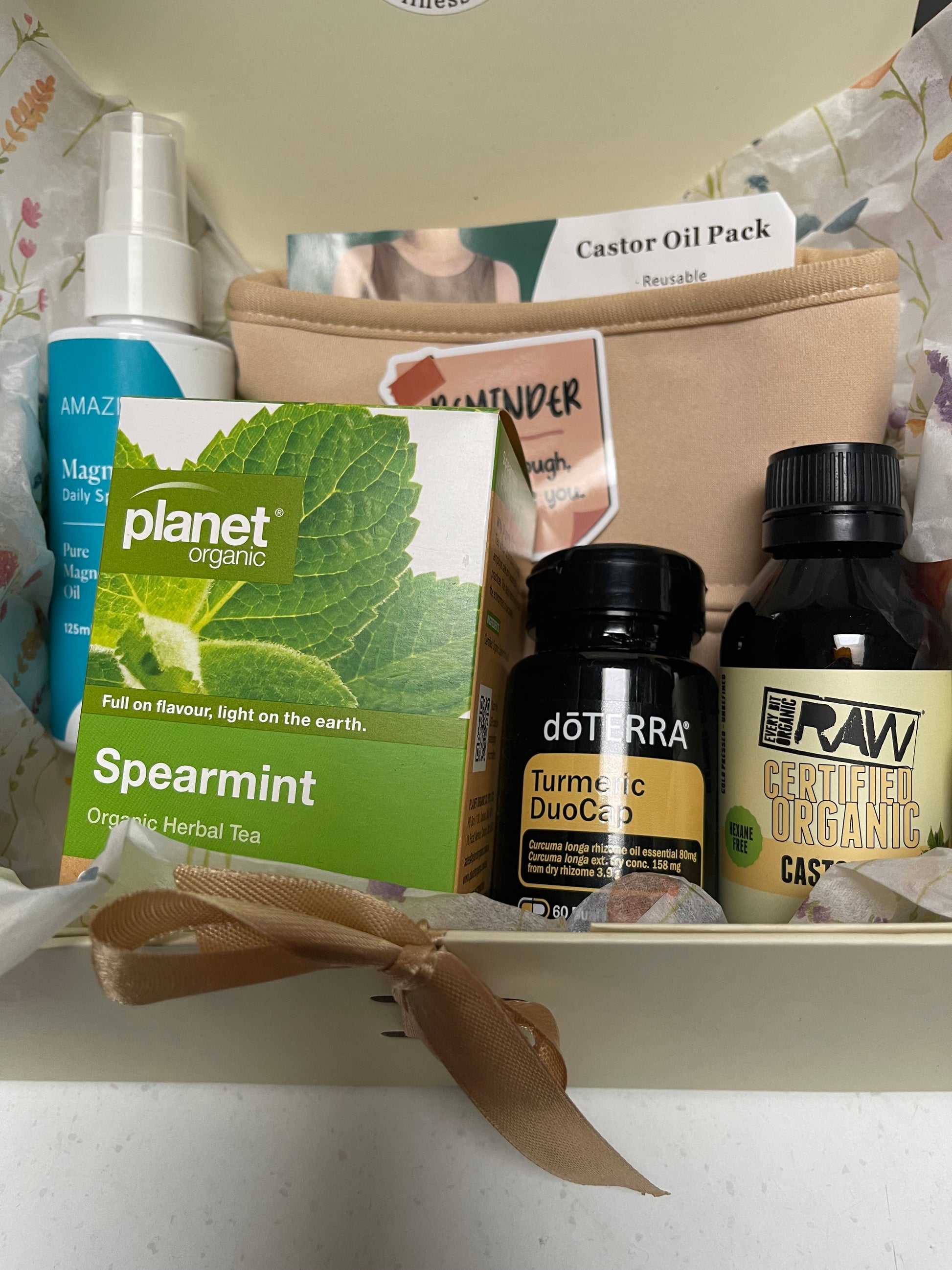Assorted health and wellness products to support endometriosis 