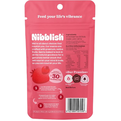 Nibblish strawberry gently baked fruit snack