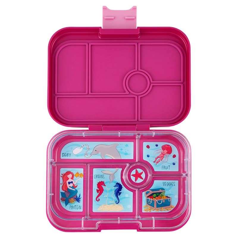 Yumbox Original 6 Compartment Bento Box | Leakproof Kids Lunchbox, purple mermaid