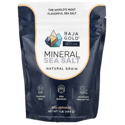Baja Gold Mineral Sea Salt – Natural Grain (1lb / 454g)