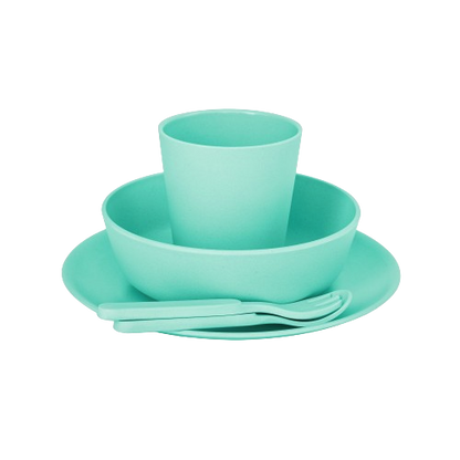 bobo & boo mint bamboo dinnerwear set stacked