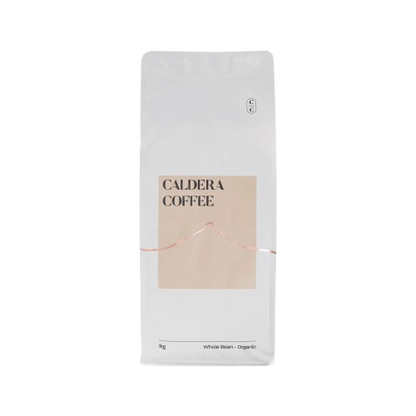 bag of caldera coffee, organic wholebean 1kg