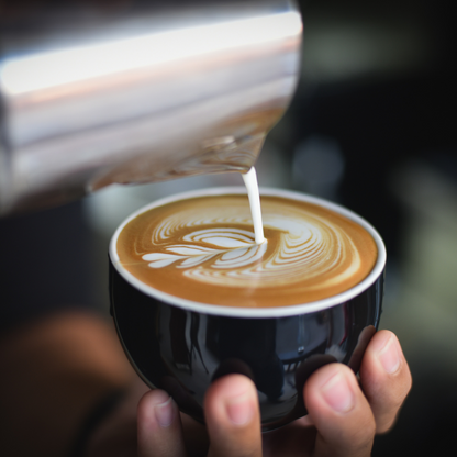 caldera coffee being poured