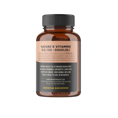 chief organic grass fed and finished beef liver