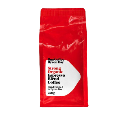 bun coffee byron bay, strong organic espresso blends coffee, certifies organic coffee beans