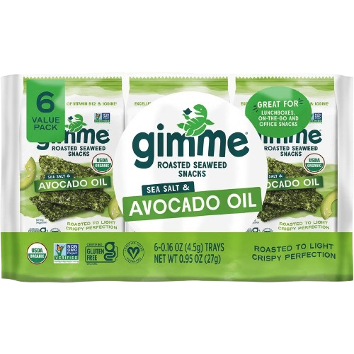 Roasted Seaweed Snacks Sea Salt & Avocado Oil 6x4.5g