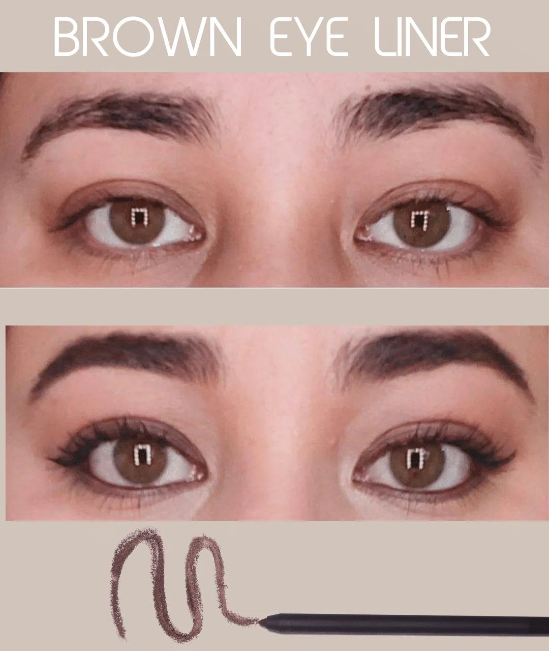 MG Naturals Eye Liner in brown on eyes