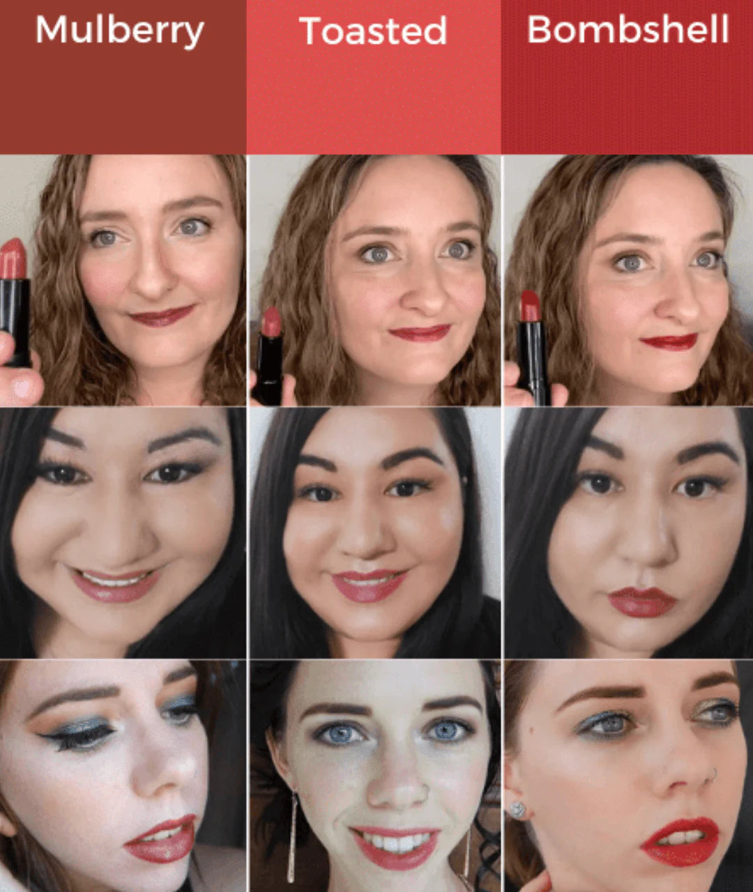 MG Naturals Lipstick shades on women 
