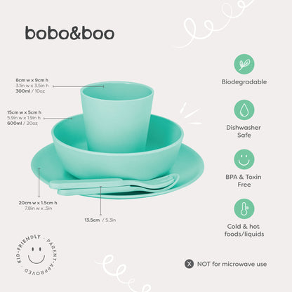 bobo & boo mint bamboo dinnerwear set with measurements