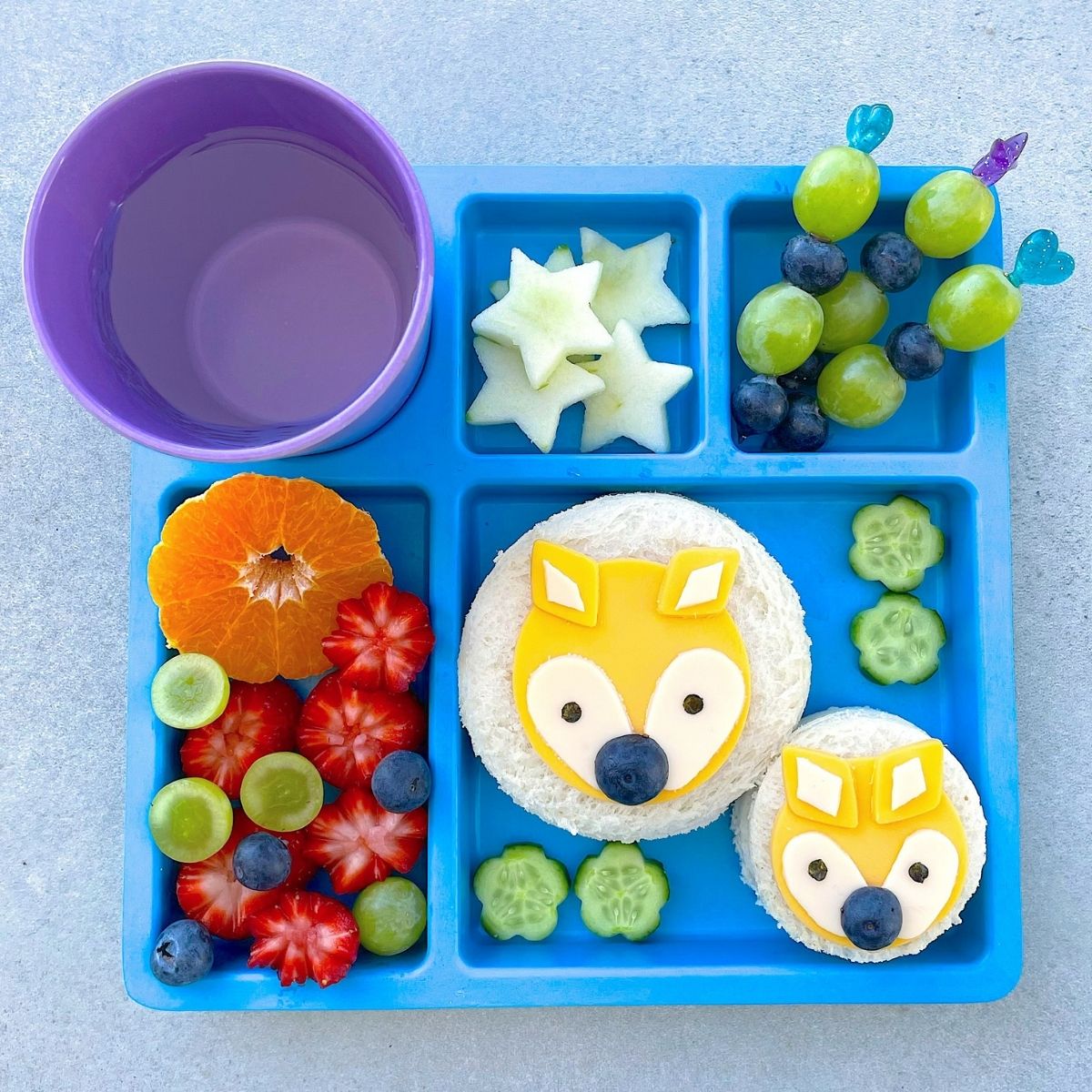 Bamboo Bento Divided Plate - Dolphin Blue