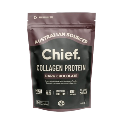 Chief Collagen Protein package in dark chocolate flavour